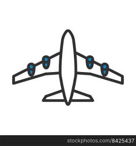 Airplane Takeoff Icon. Editable Bold Outline With Color Fill Design. Vector Illustration.