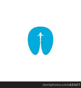 airplane taking off logo icon vector design