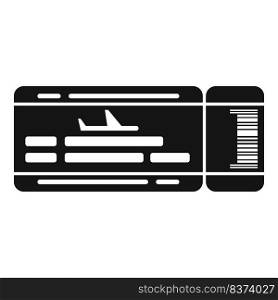 Airplane ticket icon simple vector. Airline plane. Air pass. Airplane ticket icon simple vector. Airline plane