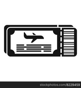 Airplane ticket icon simple vector. Plane travel. Travel traffic. Airplane ticket icon simple vector. Plane travel