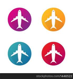 Airplane vector icons in circle. Aircraft round vector buttons for website. vector eps 10. Airplane vector icons in circle. Aircraft round vector buttons for website. vector