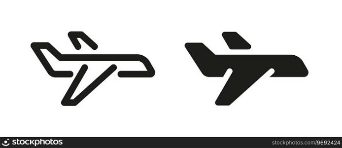 Airplane vector icons. Plane icon set. Aircraft symbols.