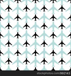 Airplane vector pattern. Simple airplane background in black and blue colors. Airplane vector pattern. Simple airplane background in black and blue colors.