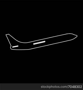 Airplane white icon .