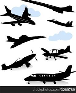 Airplanes silhouette
