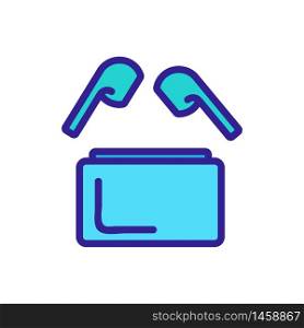 airpods with box icon vector. airpods with box sign. color symbol illustration. airpods with box icon vector outline illustration