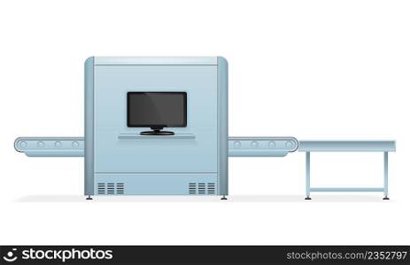 airport baggage scanner vector illustration isolated on white background