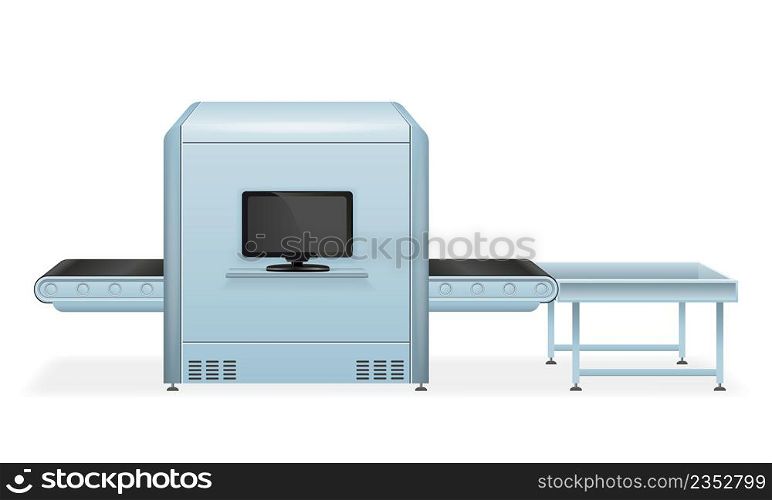 airport baggage scanner vector illustration isolated on white background