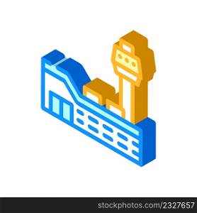 airport building isometric icon vector. airport building sign. isolated symbol illustration. airport building isometric icon vector illustration
