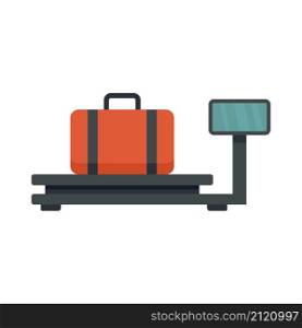 Airport control scales icon. Flat illustration of airport control scales vector icon isolated on white background. Airport control scales icon flat isolated vector