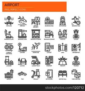 Airport Elements , Thin Line and Pixel Perfect Icons