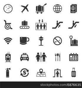 Airport icons on white background, stock vector
