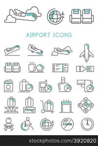 Airport Icons set vector design