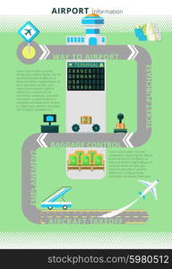 Airport information infographic board . Airport flight information board combined with digital infographic schema display at the entrance abstract vector illustration