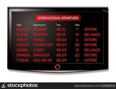 airport lcd display for departure times and destinations