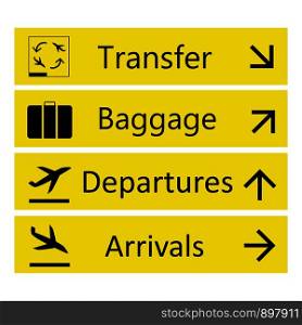 Airport Signs,isolated on white background,vector illustration. Airport Signs,isolated on white background