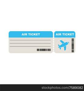 Airport ticket on a white background. Vector flat illustration.