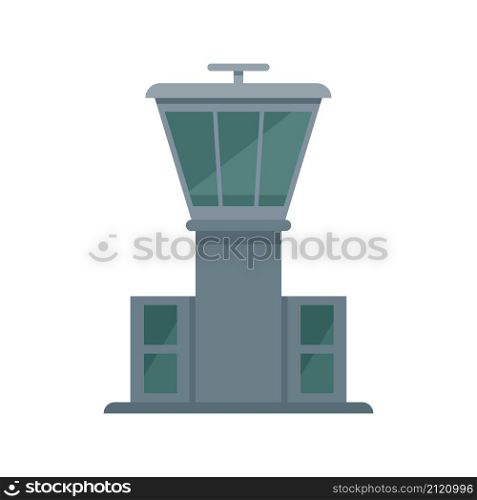 Airport tower icon. Flat illustration of airport tower vector icon isolated on white background. Airport tower icon flat isolated vector