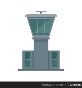Airport tower icon. Flat illustration of airport tower vector icon isolated on white background. Airport tower icon flat isolated vector