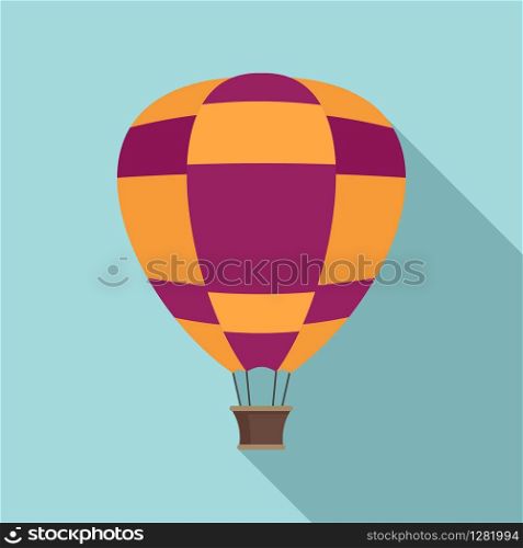 Airship balloon icon. Flat illustration of airship balloon vector icon for web design. Airship balloon icon, flat style