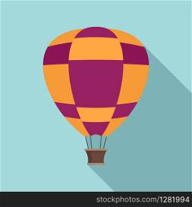 Airship balloon icon. Flat illustration of airship balloon vector icon for web design. Airship balloon icon, flat style