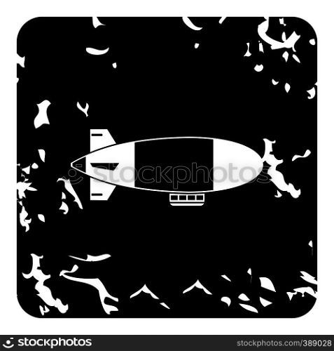 Airship icon. Grunge illustration of airship vector icon for web design. Airship icon, grunge style