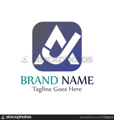 AJ letter logo creative modern template vector design