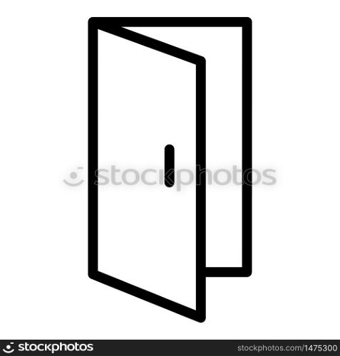 Ajar door icon. Outline ajar door vector icon for web design isolated on white background. Ajar door icon, outline style