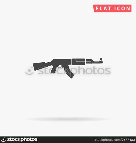 AK-47 assault rifle flat vector icon. Hand drawn style design illustrations.. AK-47 assault rifle flat vector icon