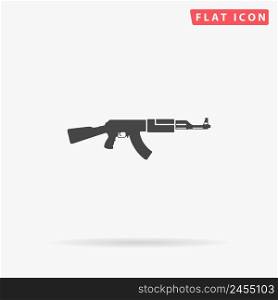 AK-47 assault rifle flat vector icon. Hand drawn style design illustrations.. AK-47 assault rifle flat vector icon