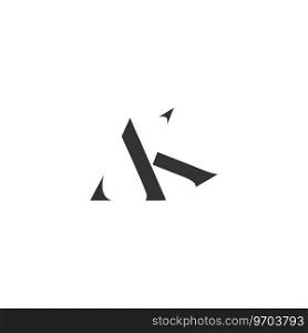 Ak initial logo design letter Royalty Free Vector Image