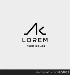 AK K Letter Linked Luxury Premium Logo Vector. AK K Letter Linked Luxury Premium Logo
