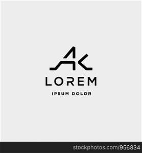 AK K Letter Linked Luxury Premium Logo Vector. AK K Letter Linked Luxury Premium Logo
