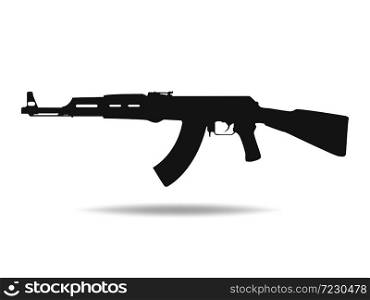AK47 icon .Machine gun black silhouette. Vector illustration