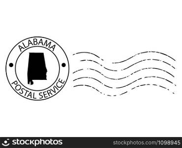 Alabama postal stamp vector illustration Eps 10.. Alabama postal stamp vector illustration Eps 10