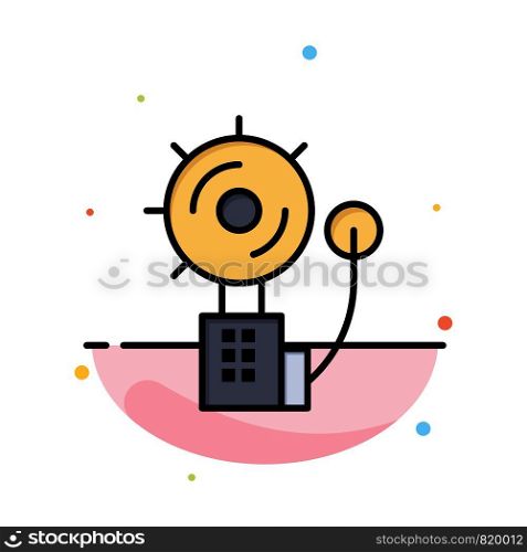 Alarm, Alert, Bell, Fire, Intruder Abstract Flat Color Icon Template