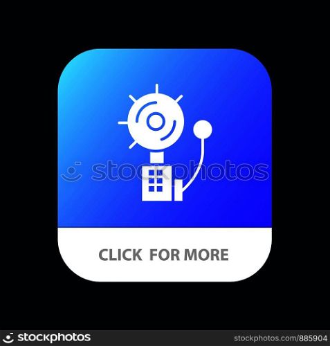 Alarm, Alert, Bell, Fire, Intruder Mobile App Button. Android and IOS Glyph Version