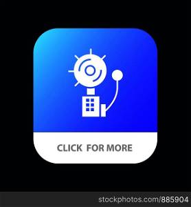 Alarm, Alert, Bell, Fire, Intruder Mobile App Button. Android and IOS Glyph Version