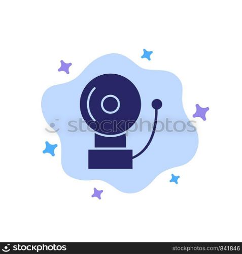 Alarm, Bell, School Blue Icon on Abstract Cloud Background