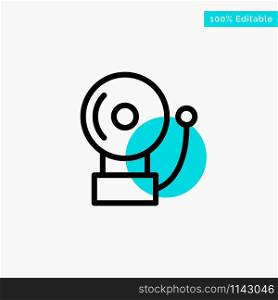 Alarm, Bell, School turquoise highlight circle point Vector icon