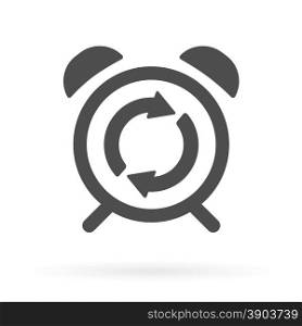 Alarm clock and update sign as time to upgrade icon vector illustration.