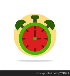 Alarm, Clock, Education, Time Abstract Circle Background Flat color Icon