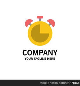 Alarm, Clock, Education, Timer Business Logo Template. Flat Color
