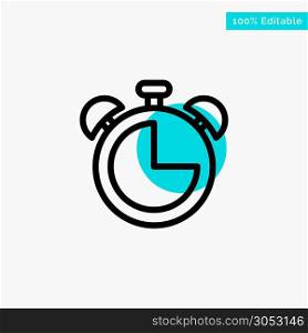 Alarm, Clock, Education, Timer turquoise highlight circle point Vector icon