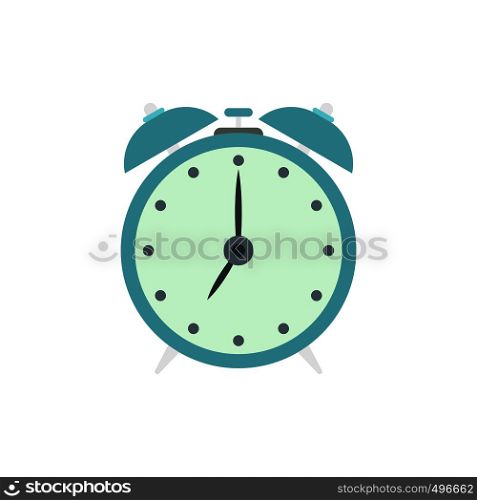 Alarm clock flat icon isolated on white background. Alarm clock flat icon