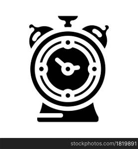 alarm clock glyph icon vector. alarm clock sign. isolated contour symbol black illustration. alarm clock glyph icon vector illustration
