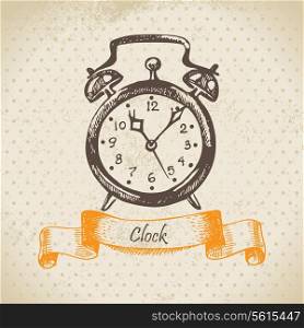 Alarm clock, hand drawn illustration&#x9;