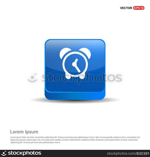 Alarm clock icon - 3d Blue Button.