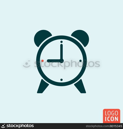 Alarm clock icon. Alarm clock logo. Alarm clock symbol. Alarm icon isolated, minimal design. Vector illustration