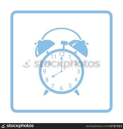 Alarm clock icon. Blue frame design. Vector illustration.